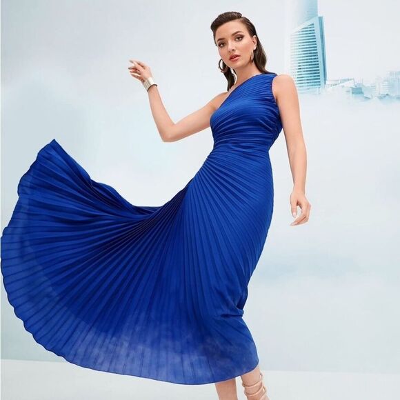 House of Harlow 1960 Dresses & Skirts - House Of Harlow 1960 Royal Blue Pleated One Shoulder Dress Small